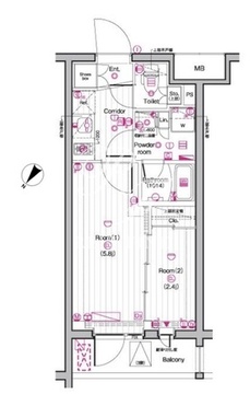 ザ・プレミアムキューブG東中野 233 間取り図