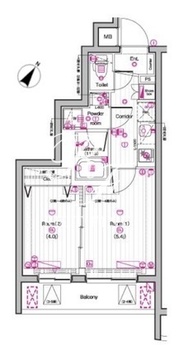 ザ・プレミアムキューブG東中野 307 間取り図