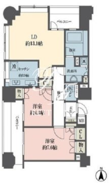 ルネ新宿御苑タワー 2101 間取り図