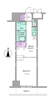 レジディア上野御徒町 704 間取り図