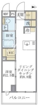 ラペルラ中野 203 間取り図