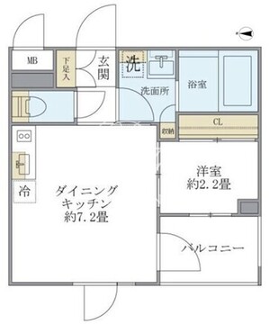 ラペルラ中野 106 間取り図