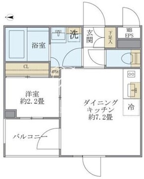 ラペルラ中野 105 間取り図