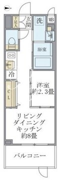 ラペルラ中野 102 間取り図