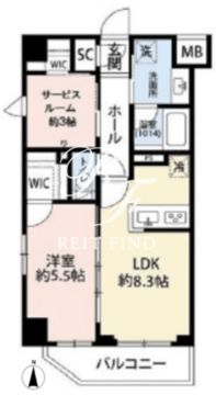 プレール・ドゥーク菊川駅前 704 間取り図