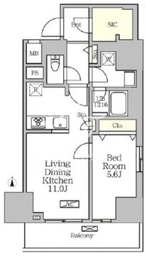 コートレジデンス南大塚 806 間取り図