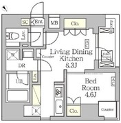アジールコート松濤 1001 間取り図