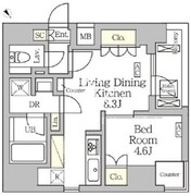 アジールコート松濤 801 間取り図