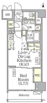 ザ・パークハビオ神楽坂レジデンスサウス 608 間取り図