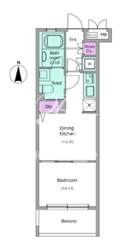 レジディア笹塚 203 間取り図
