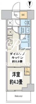 クレストコート本所吾妻橋ノース 908 間取り図