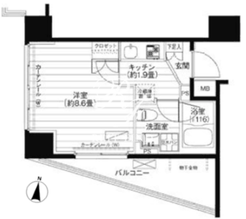 コスモグランス南品川 407 間取り図