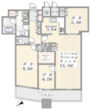 ザ・パークハウス西新宿タワー60 4005 間取り図
