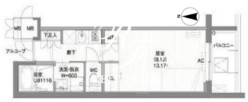 ガーデン東新宿 412 間取り図