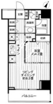 クロスレジデンス白金高輪 203 間取り図