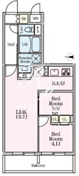 リビオメゾン大岡山 202 間取り図