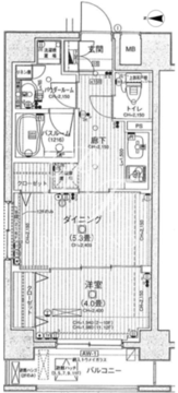 日神デュオステージ浅草橋 401 間取り図