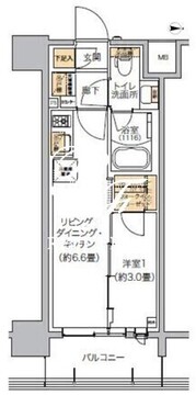 リビオメゾン芝浦 302 間取り図