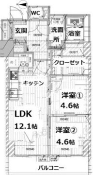 シティコート目黒 4-107 間取り図