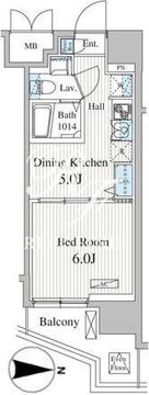 Totsu Residence Kaminarimon 405 間取り図