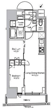 プラウドフラット日本橋馬喰町 1502 間取り図