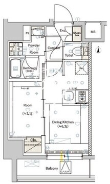 シーフォルム住吉3 302 間取り図