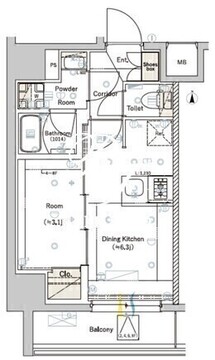 シーフォルム住吉3 802 間取り図