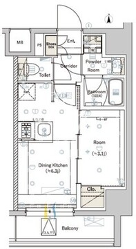 シーフォルム住吉3 203 間取り図
