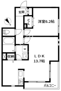 アロハス神楽坂 201 間取り図