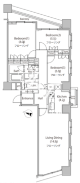 ファーストリアルタワー新宿 3103 間取り図