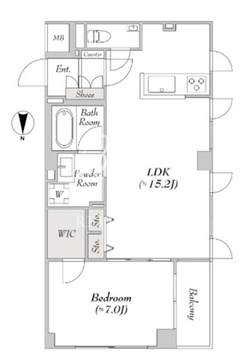 ミリアレジデンス高輪 205 間取り図