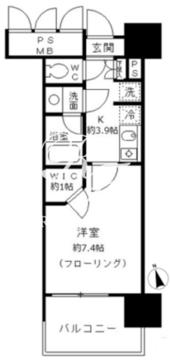 フォンテーヌ芝浦 1405 間取り図