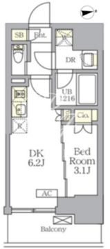 ザ・ライオンズフォーシア文京湯島 602 間取り図