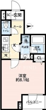 プレール・ドゥーク赤塚 405 間取り図