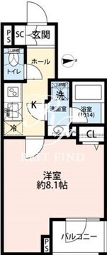 プレール・ドゥーク赤塚 305 間取り図