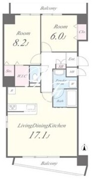 クリア岩本町 403 間取り図