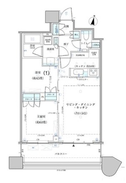 パークタワー勝どき S-938 間取り図