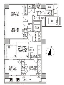 東雲キャナルコートCODAN 18-1001 間取り図
