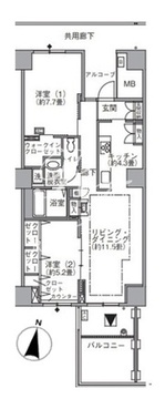 東雲キャナルコートCODAN 21-1303 間取り図