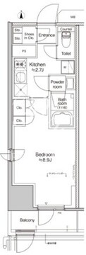 プラウドフラット四谷三丁目 401 間取り図