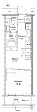 プラウドフラット四谷三丁目 402 間取り図