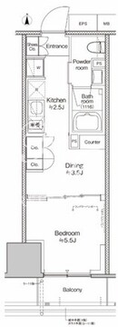 プラウドフラット四谷三丁目 404 間取り図