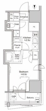 プラウドフラット四谷三丁目 407 間取り図