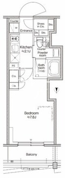 プラウドフラット四谷三丁目 408 間取り図