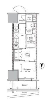 プラウドフラット四谷三丁目 410 間取り図
