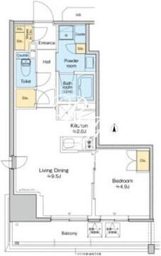 プラウドフラット四谷三丁目 601 間取り図