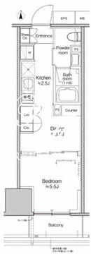 プラウドフラット四谷三丁目 603 間取り図