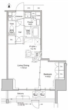 プラウドフラット四谷三丁目 406 間取り図