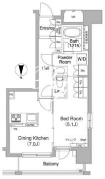 コンフォリア西早稲田 1201 間取り図