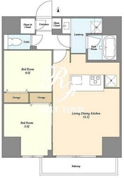 クラリティア西日暮里 402 間取り図